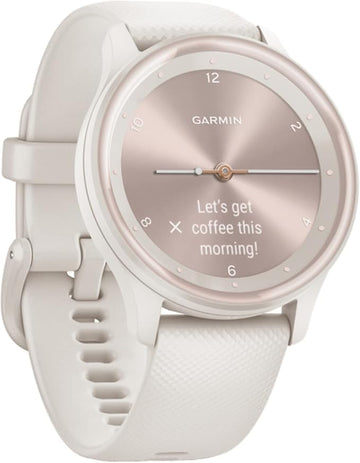 Garmin vivomove Sport, Hybrid Smartwatch, Health and Wellness Features, Touchscreen, White