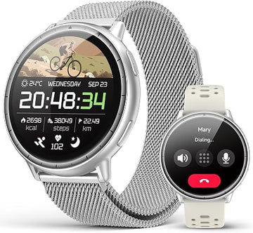 EGQINR GPS Smart Watch for Men Women, 1.32" AMOLED, 5ATM Fitness Tracker Smartwatch Built-in GPS, Bluetooth Call, 110+ Sports Modes, 24/7 Heart Rate/SpO2/Sleep Monitor, Barometer, for Android & iOS